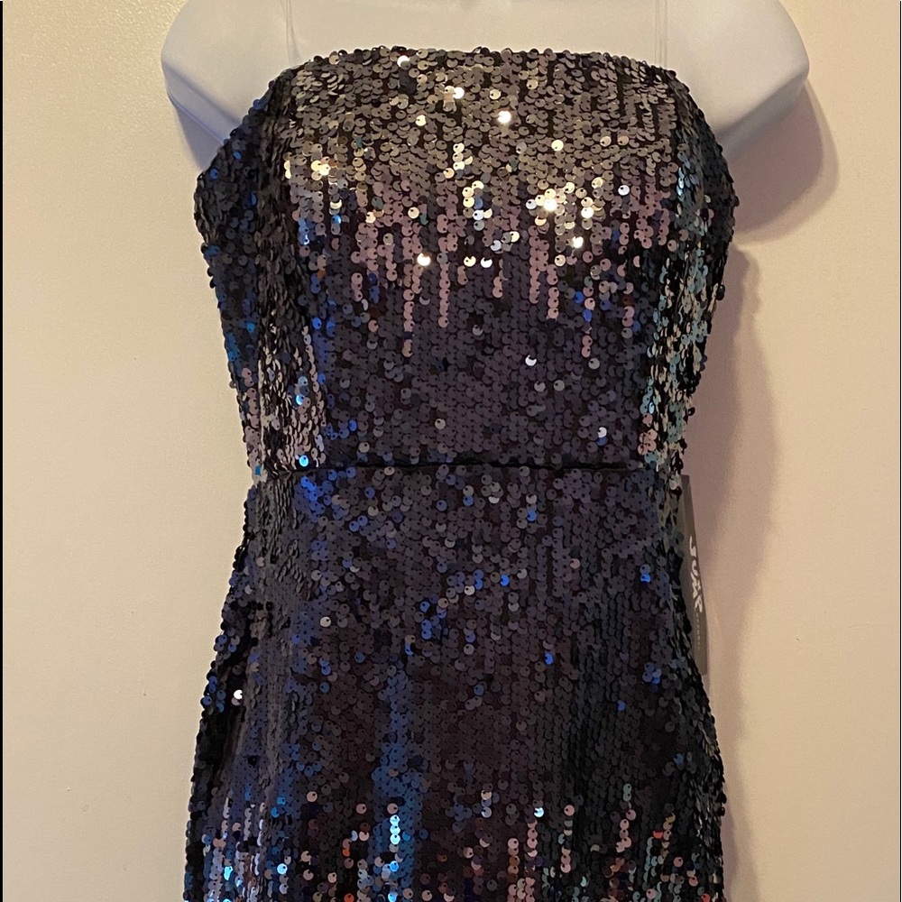 Jump Apparel Sequins Dress, Navy Blue, 7/8.